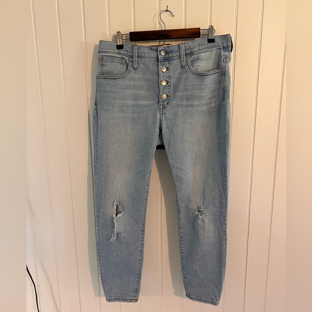 Madewell Ripped Knee Button Up Jeans